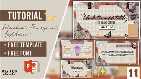 Aesthetic Ppt 11 Animated Slide Mudah Simple Free Template Font Images