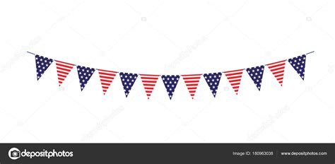 Red White Blue Stars Stripes Bunting Flags Vector Illustration Stock