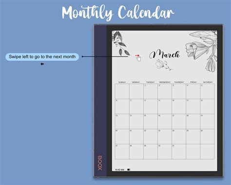 Boox Note Air Templates Monthly Calendar 2022 L Hyperlinked Etsy Ireland