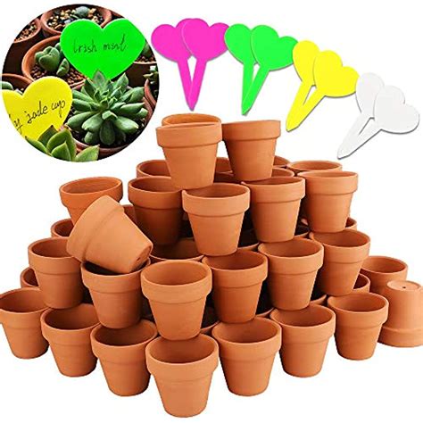 72 Pcs Small Mini Clay Pots 2and39and39 Terracotta 36pcs Plant Labels