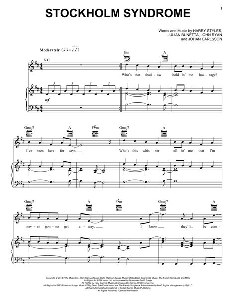Stockholm Syndrome Sheet Music By One Direction Piano Vocal And Guitar
