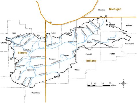 The Kankakee River Watershed In Illinois Indiana And Michigan