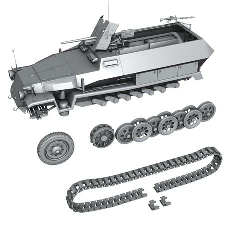 Sdkfz Ausf C Hanomag Half Track D Model Flatpyramid