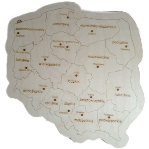 Puzzle Mapa Polski Drewniana Eduludki Oficjalne