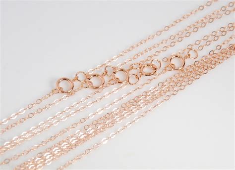 Pc K Rose Gold Filled Chain Finished Inches Etsy