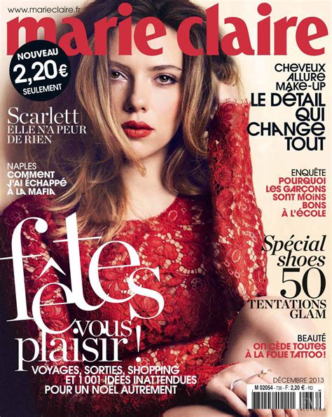 Cover Of Marie Claire France With Scarlett Johansson December 2013 Id