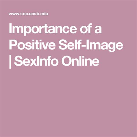Importance Of A Positive Self Image Sexinfo Online Self Image