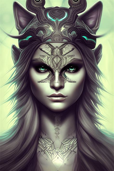 3d Panther Goddess Portrait With Intricate Details · Creative Fabrica