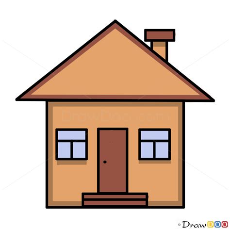 How To Draw A House For Kids Step By Step Drawing