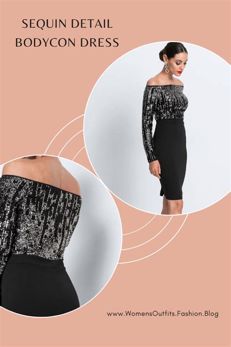 Sequin Detail Bodycon Dress Womens Fashion Chic Fashion Clothes For Women