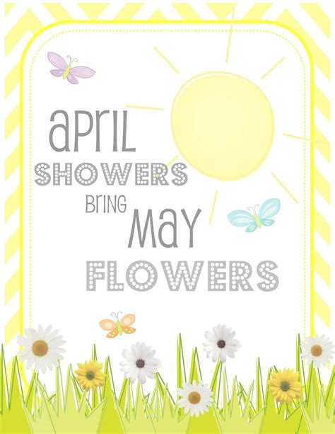 April Showers Bring May Flowers Printable