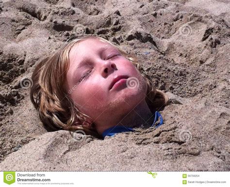 Babe Buried In The Sand And Basking In The Sun Royalty Free Stock Image CartoonDealer Com