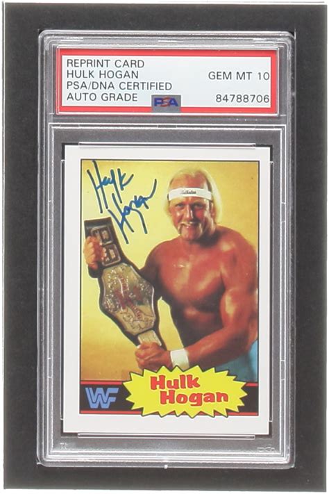 Hulk Hogan Signed Topps Wwf Rc Reprint Psa Autograph Graded