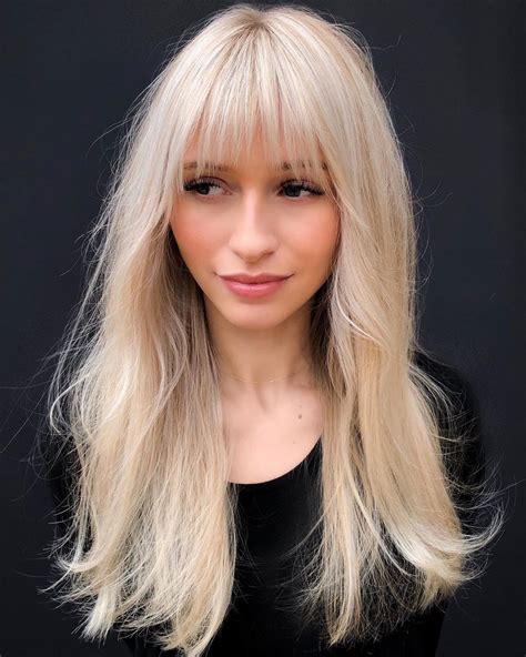 30 Long Blonde Layered Hair With Bangs Fashion Style