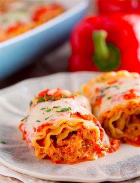 Roasted Red Pepper Chicken Lasagna Rolls Are A Flavorful And Fun Twist