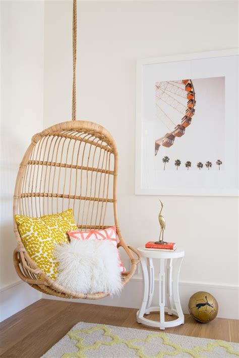 Diy gold fur desk chair for under $40! 20 Hanging Wicker Chairs For A Vacation Vibe - Shelterness