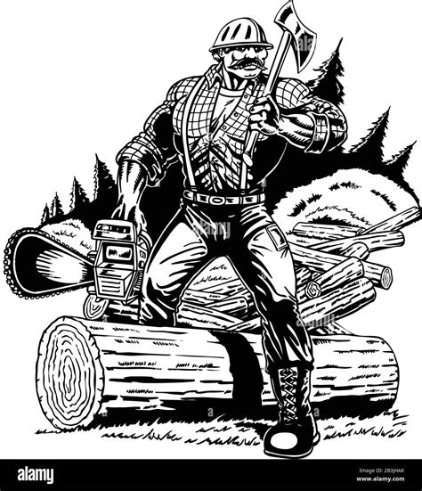 Lumberjack Vector Illustration Stock Vector Image And Art Alamy