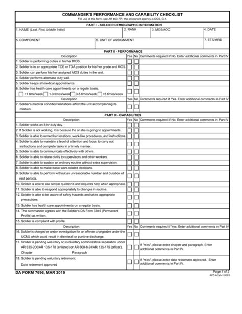 Da Form 7696 Fill Out Sign Online And Download Fillable Pdf
