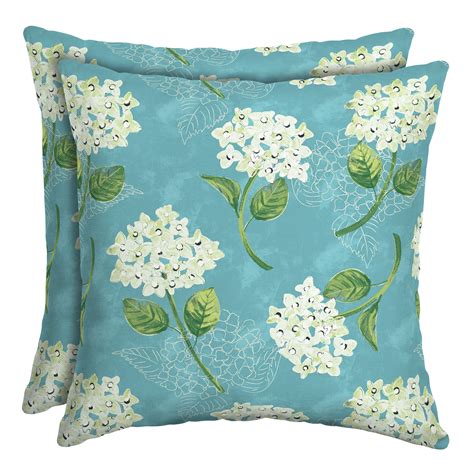 Mainstays Blue Floral 16 Outdoor Throw Pillow Set Of 2