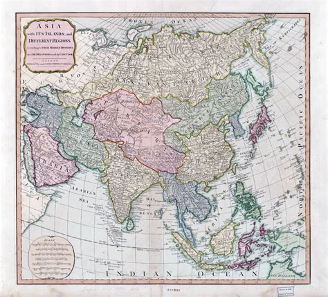 Gran Escala Antiguo Mapa Político De Asia 1799 Mapas Antiguos De