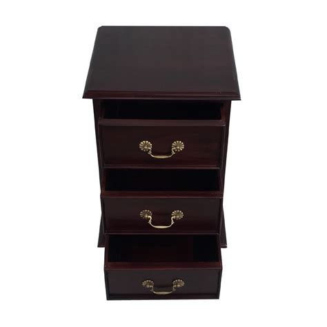 Solid Mahogany Wood Bedside Table With 3 Drawers Turendav Australia