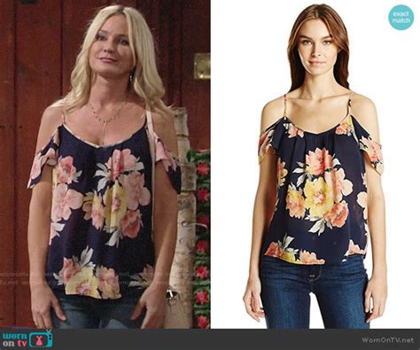 Wornontv Sharons Floral Off Shoulder Top On The Young And The