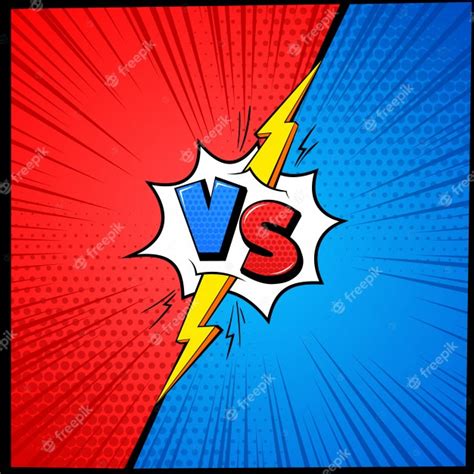 Vs Cartoon Background Versus Letters Comic Book Frame With Halftone