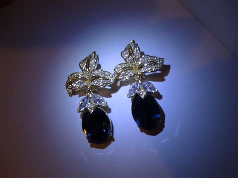 Ciner Couture Sapphire Swarovski Big Bold Beautiful Etsy Earrings