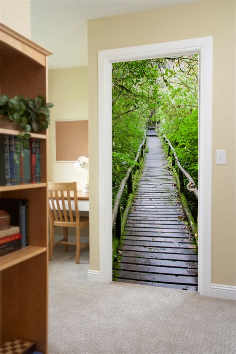 Wood Path Through Tropical Forest Door Mural Door Mural Door Murals