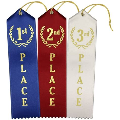 1st 2nd 3rd Place Award Ribbons 25 Each Place 75 Count Total