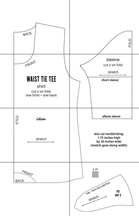 The Waist Tie T Shirt Pattern Free Pattern In Womens Size L T