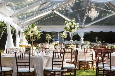 Clear Tent Wedding Reception Outside With A Southern Garden Theme Of