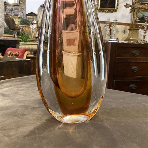Mid Century Modern Orange Murano Glass Vase From Seguso 1960s For Sale At Pamono