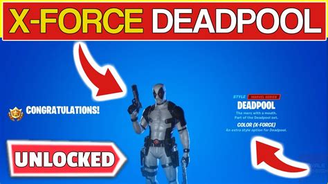 How To Get X Force Deadpool In Fortnite Unlocking Deadpool X Force Skin Fortnite Youtube