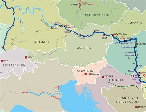 The Danube River Map Of Europe A Guide To The Best Destinations