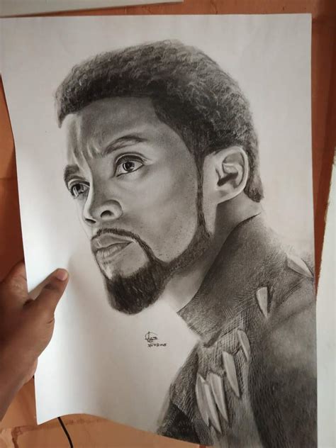 Oh yes, i remember now. Pencil Drawing of Black Panther (Chadwick Boseman) | Arts ...