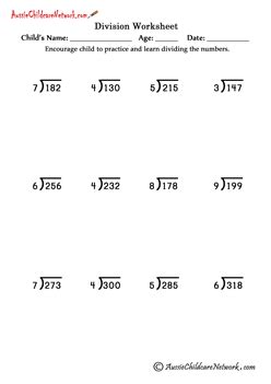 K5 learning has a number of free long division worksheets for grade 4, grade 5 and grade 6. Long Division Worksheets (with and without Remainders ...