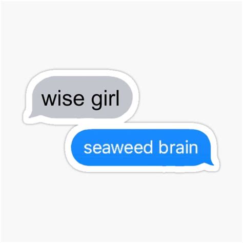 Wise Girl Seaweed Brain Pj Sticker For Sale By Wishingrain Redbubble