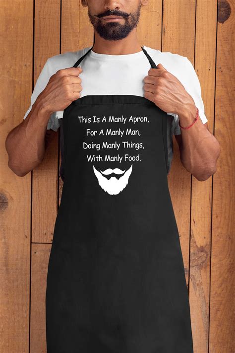Funny Bbq Apron Novelty Aprons Cooking Ts For Men Manly Man Etsy Uk
