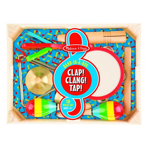 Melissa And Doug Band In A Box Clap Clang 10 Piece Musical Instrument