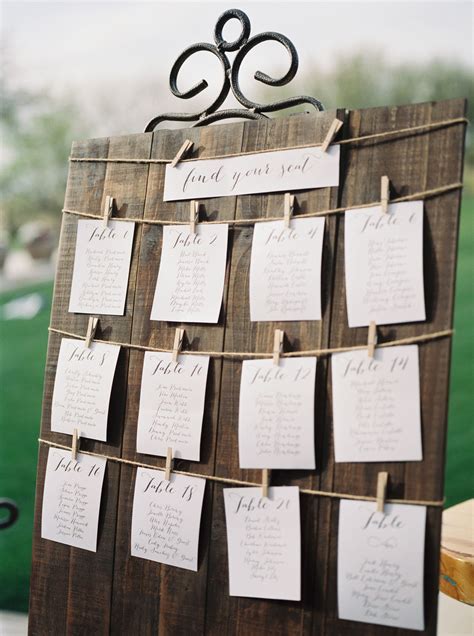 Ideas For Table Seating Charts At Weddings