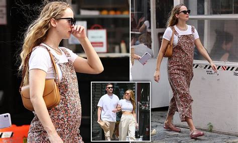 Pregnant Jennifer Lawrence Steps Out With Baby Bump On Show For First