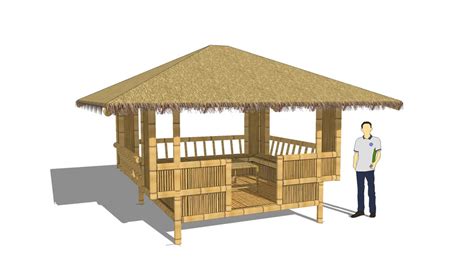 Bahay Kubo Cottage Bamboo Hut Nipa Hut Beach Shed 3d Warehouse