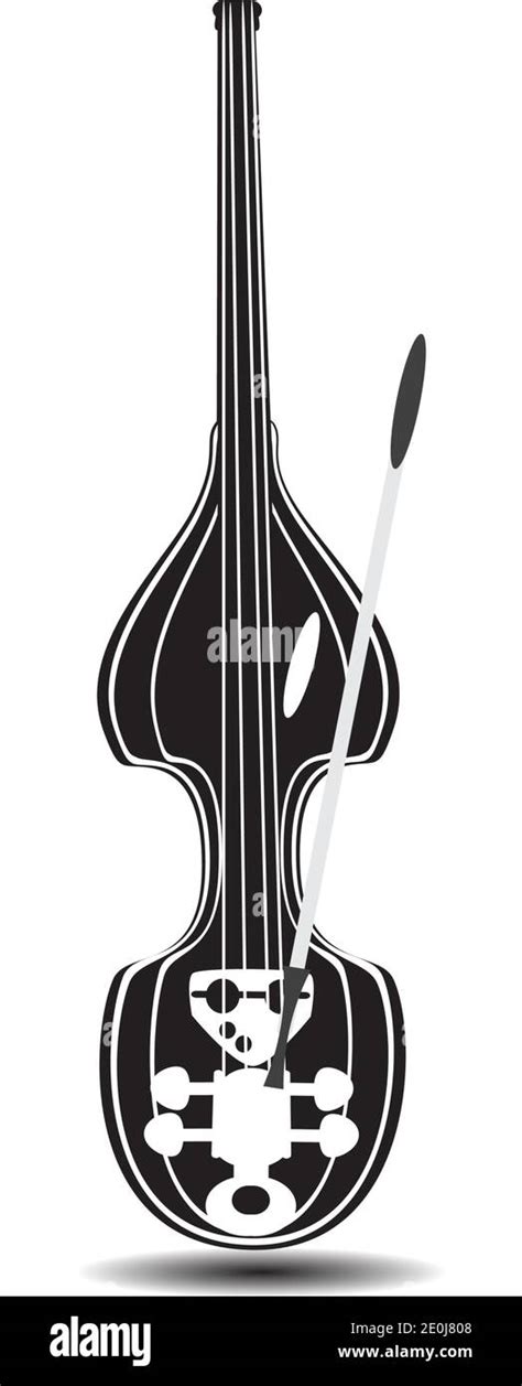 Vector Black And White Illustration Of Electric Double Bass Stock Vector Image And Art Alamy