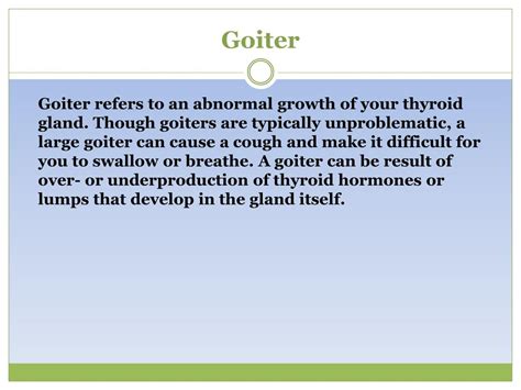 Ppt Goiter Read About Symptoms Causes And Treatment Powerpoint