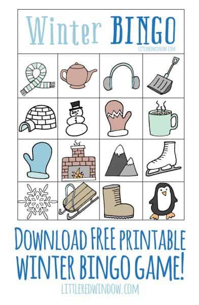 Free Winter Bingo Printable Cards Printable Templates