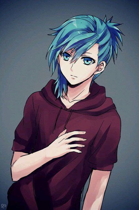Anime Guy Blue Long Hair Cheveux Danime Boy Anime Cheveux Bleus