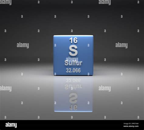 Cube With Sulfur Number 16 Periodic Table 3d Rendering Stock Photo Alamy