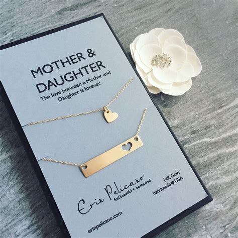 mother daughter bar 14k fine gold necklace erin pelicano jewelry in 2021 daughter necklace