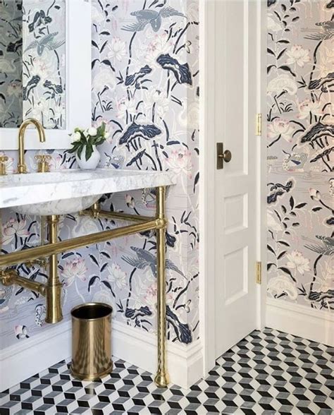 Schumacher Bathroom Wallpaper Trends Home Decor Powder Room Wallpaper